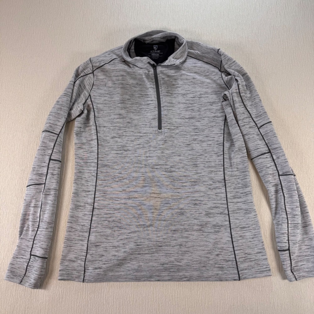 Kuhl Mens Medium Gray 1/4 Zip Pullover Long Sleeve Performance Breathable